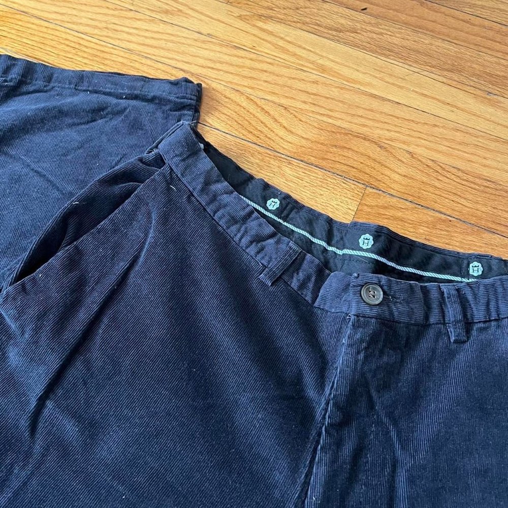 Dark Blue Vintage Corduroy Pants - Baggy Fit